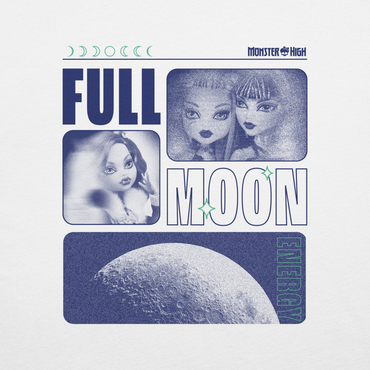 Monster High Full Moon Embroidered White T-Shirt