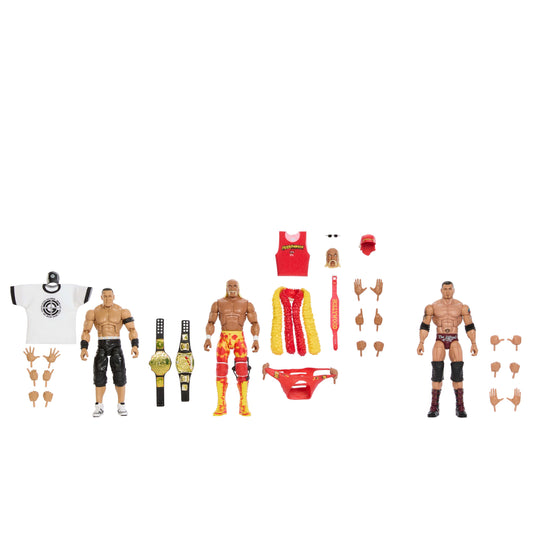WWE Elite Collection John Cena, Hulk Hogan, and Batista Action Figure 3-Pack