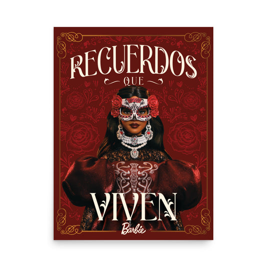 Barbie Día de Muertos Recuerdos que Viven Red Poster