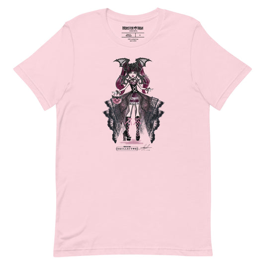 Monster High Draculaura Halloween Edition Art by Annalise Lao Pink T-shirt